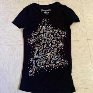 Aeropostale Y2K Silver Multicolor Shiny Fitted T Shirt